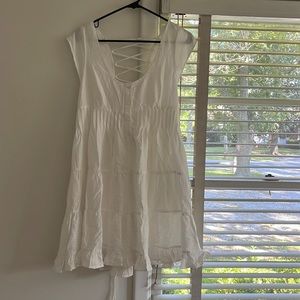 White ruffles dress